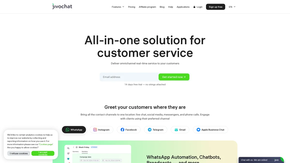 JivoChat landing page