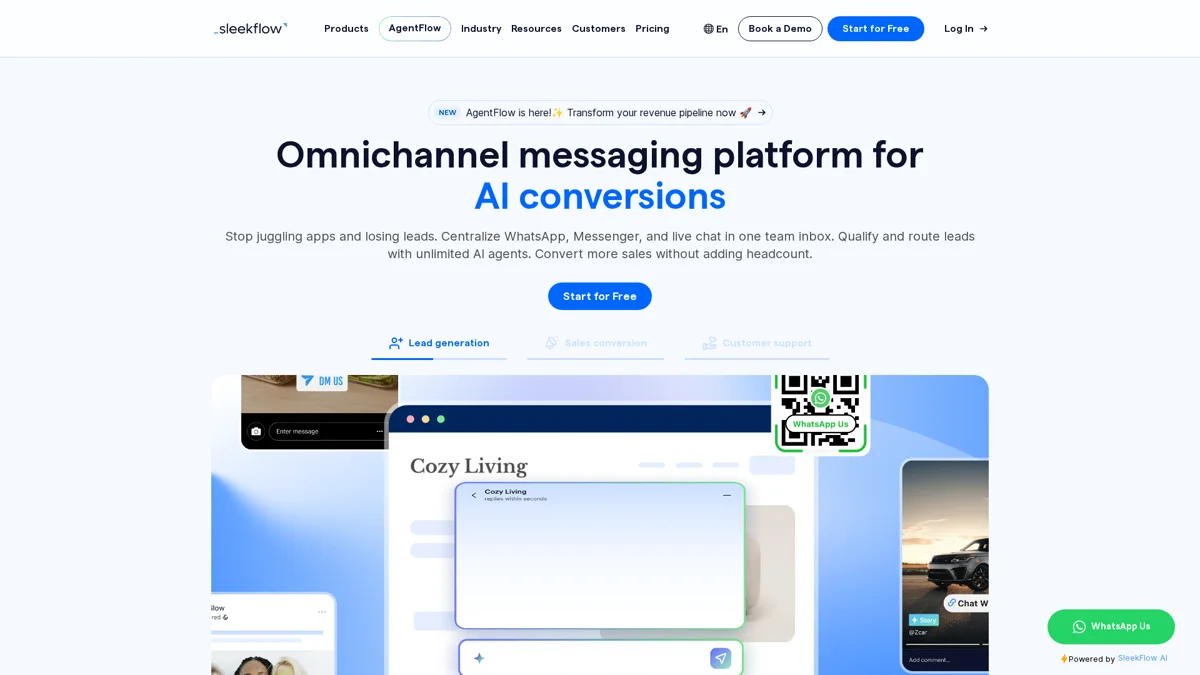 Sleekflow landing page