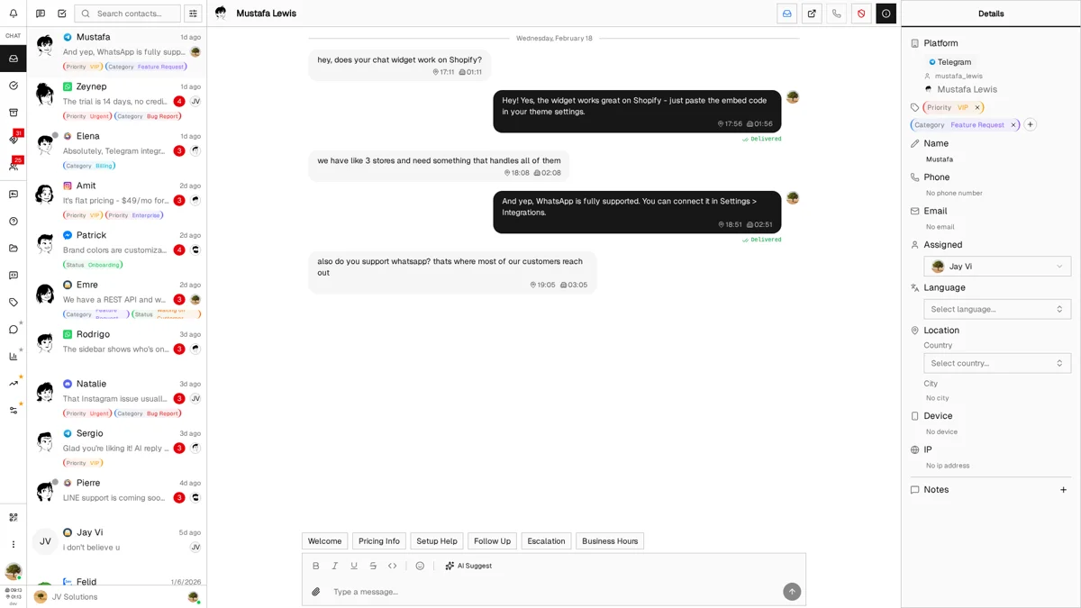 Unified Inbox for All Channels
